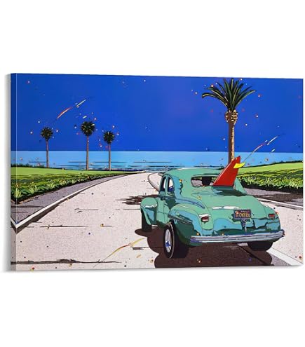 Amazon.co.jp: 鈴木英人◇【ローズレッドロードスター】◇アート